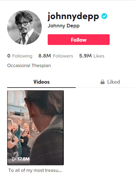 Johnny Depp on TikTok